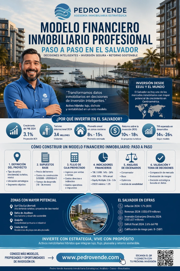 Cómo construir modelo financiero inmobiliario profesional paso a paso en El Salvador moderno